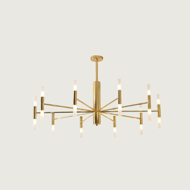 GoldLume - Elegant Guld LED Lysekrone