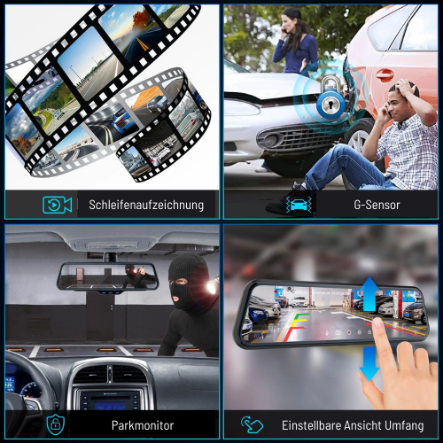 Bil Spejlkamera – 4K Opløsning & Integreret CarPlay | SafeView