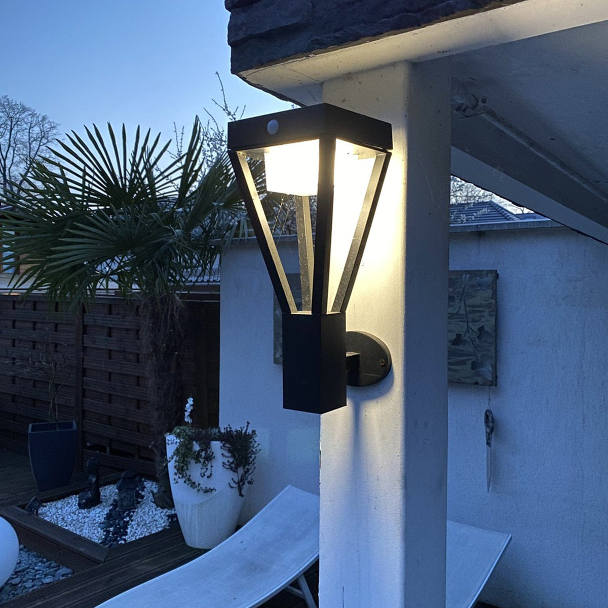 Solarlampe til Væg med Bevægelsessensor i Rustfrit Stål og Justerbar Lysstyrke-1