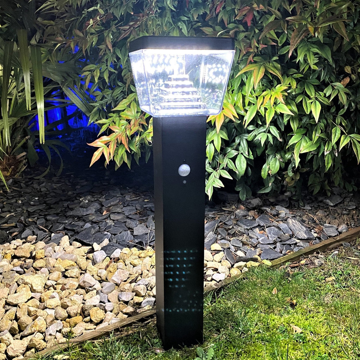 Solarlampe i Rustfrit Stål med Høj Lysoutput og Bevægelsesdetektor-1