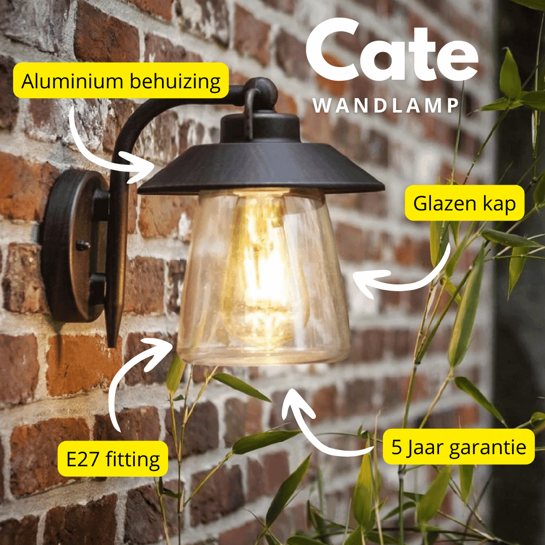 Udendørs Lampe i Metal og Glas med E27 Fatning til Udendørs Belysning-3