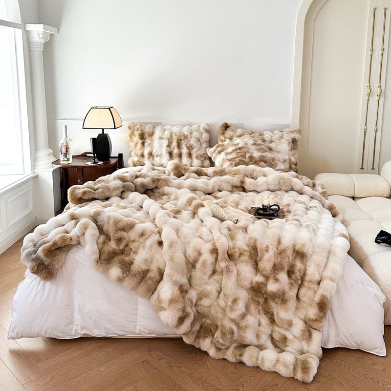 Tie Dye Rabbit Faux-Fur Tæppe – Blødt og Luksuriøst | CozyFur