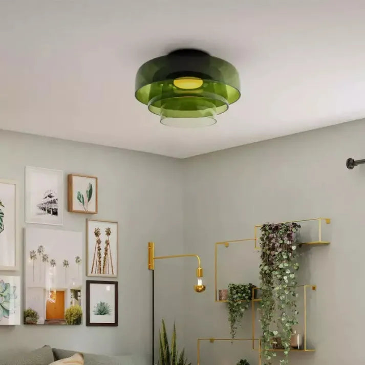 GlasElegance – Middelalderlig Loftslampe med Moderne Twist