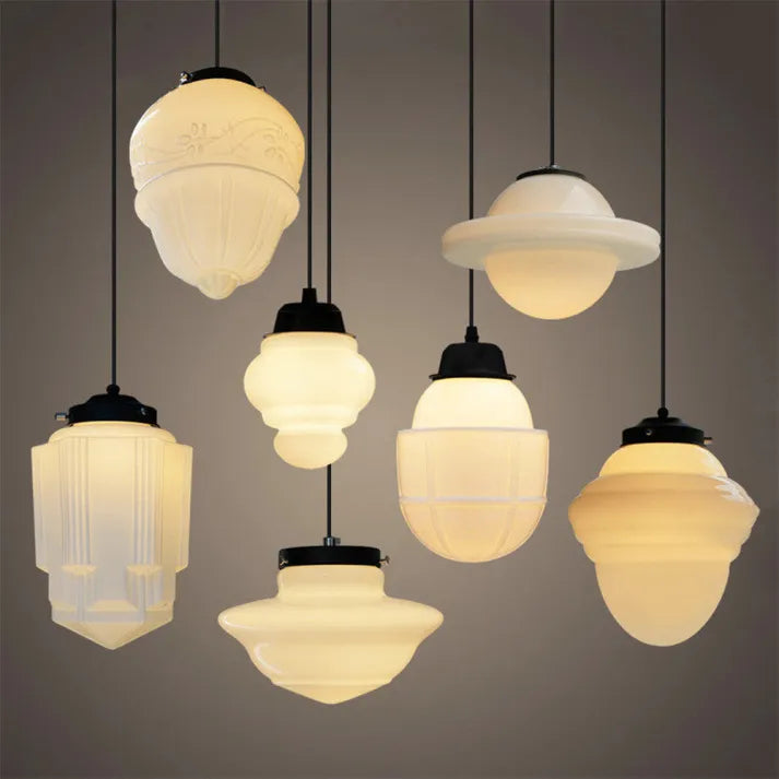 Geometrisk Mat Glas Loftlampe | GeoGlow