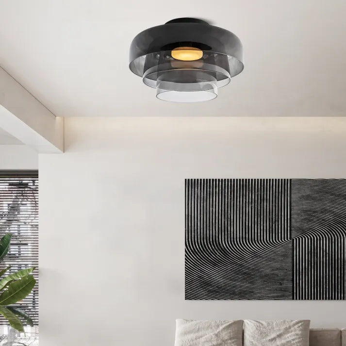 GlasElegance – Middelalderlig Loftslampe med Moderne Twist