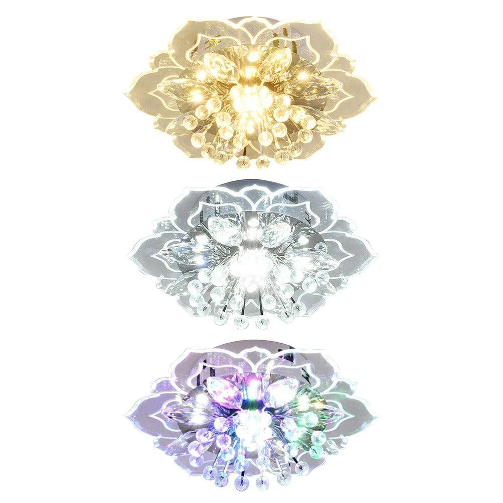CrystalBloom - Elegant LED Loftslampe med Krystaller