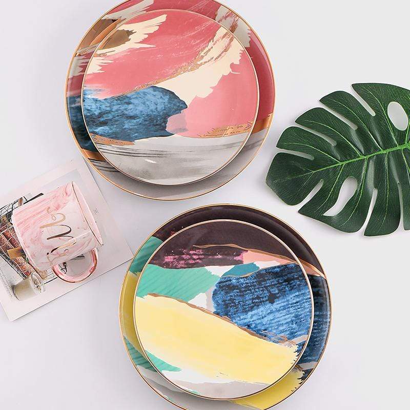 Picasso Tallerkenkollektion – Kunstnerisk og Sofistikeret | GildedPorcelain