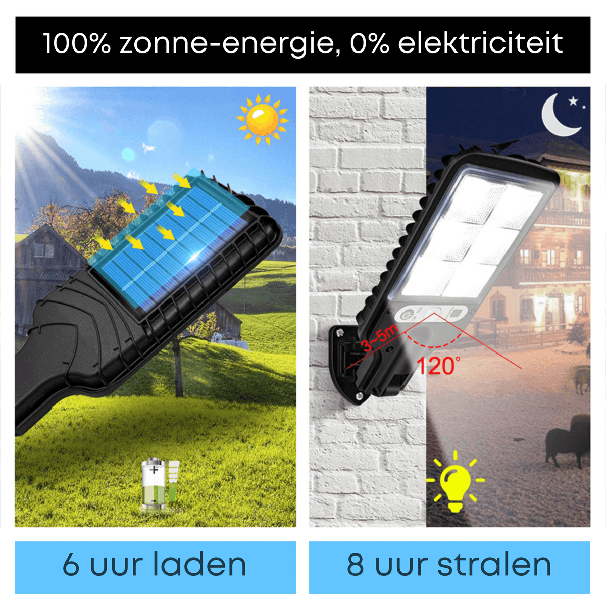 Solarlampe til Udendørsbrug med Bevægelser Sensor og Automatisk Tænd/Sluk-3