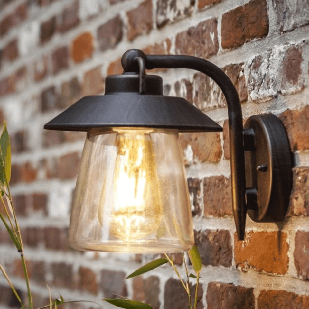 Udendørs Lampe i Metal og Glas med E27 Fatning til Udendørs Belysning-1