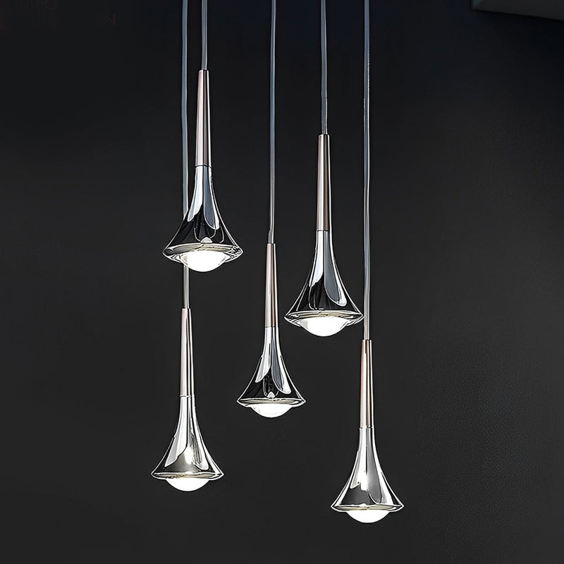 NordicRain - Waterdruppel Hanglamp i Metal og LED til Trapper