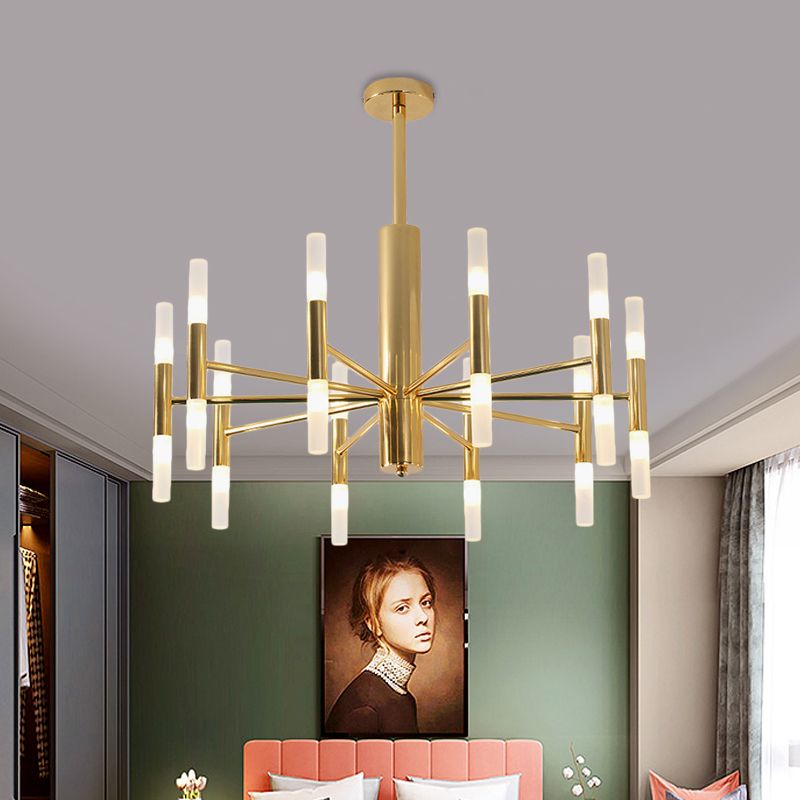 GoldLume - Elegant Guld LED Lysekrone