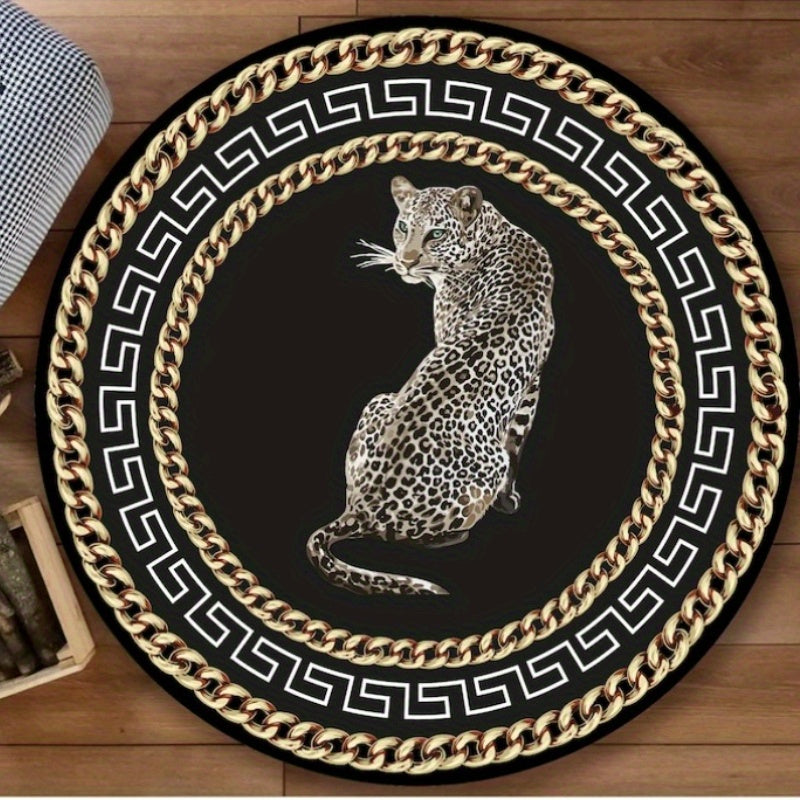 LeopardLuxe | Rundt stilfuldt leopardtæppe