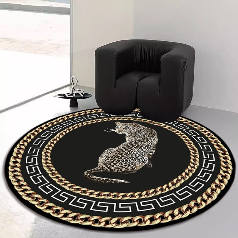 LeopardLuxe | Rundt stilfuldt leopardtæppe