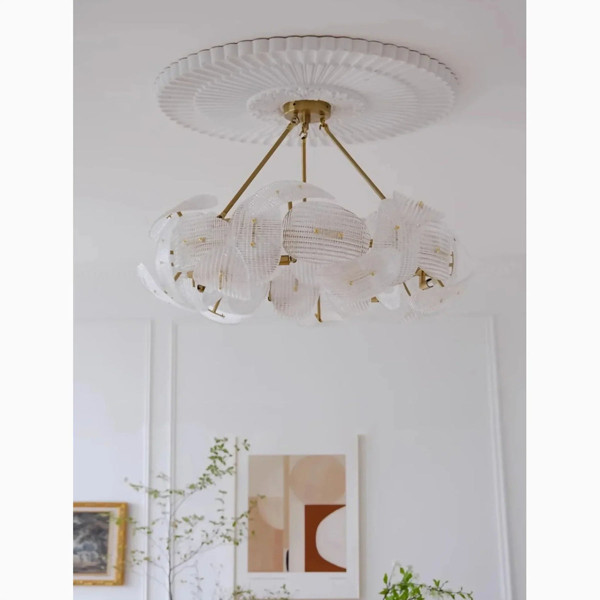 LuxeBloom - Elegant Stor Blomst Kroneslysekrone