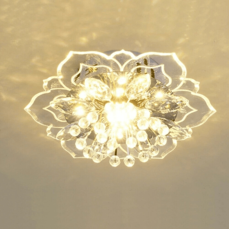 CrystalBloom - Elegant LED Loftslampe med Krystaller