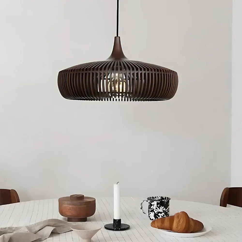 ZenGlow - Japandi Loftlampe i Massivt Træ