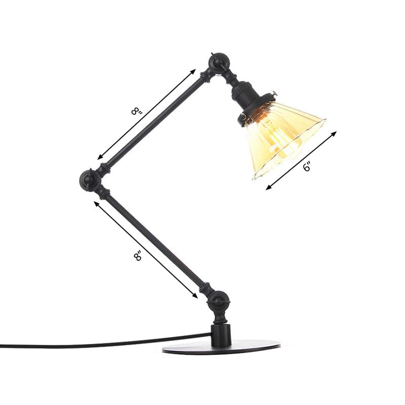 Kegleformet Klar Glas Bordlampe | Elegabel