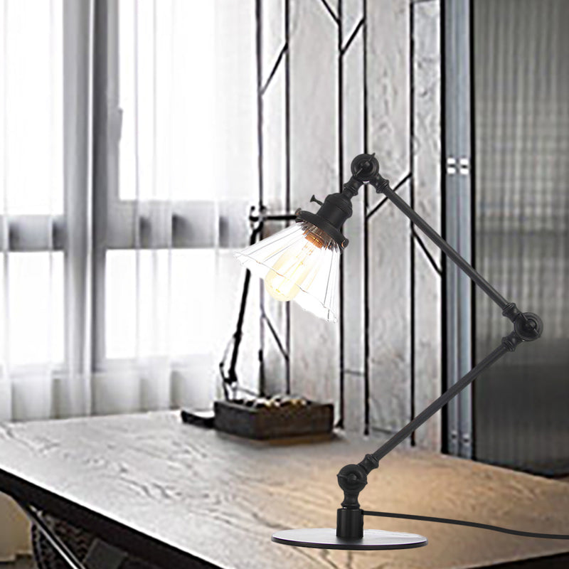 Kegleformet Klar Glas Bordlampe | Elegabel