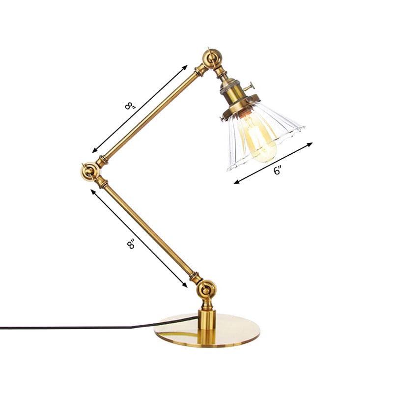 Kegleformet Klar Glas Bordlampe | Elegabel