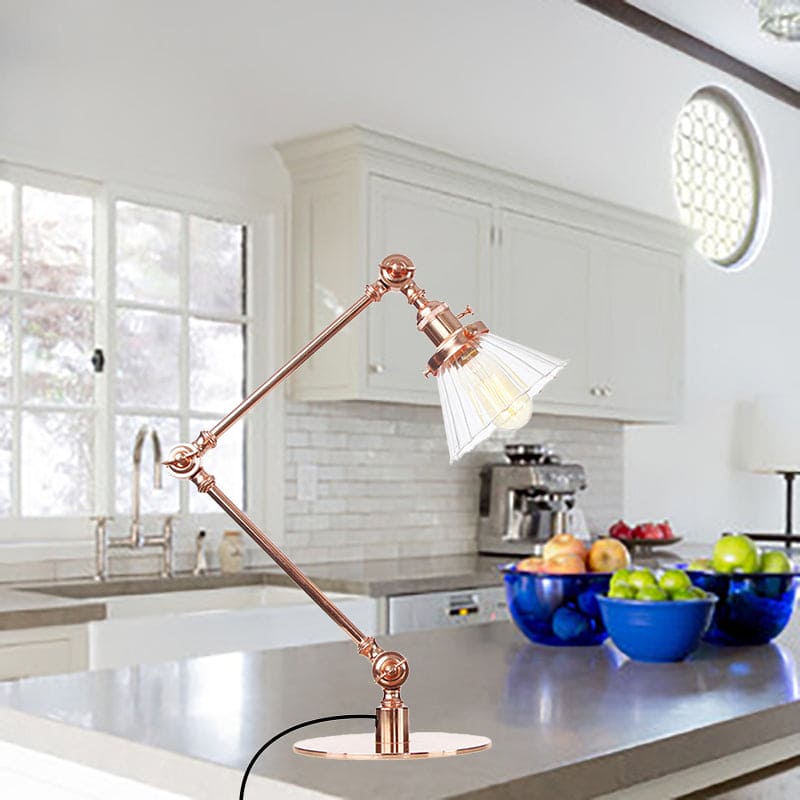 Kegleformet Klar Glas Bordlampe | Elegabel