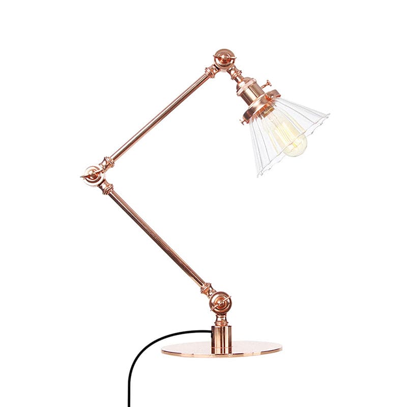 Kegleformet Klar Glas Bordlampe | Elegabel