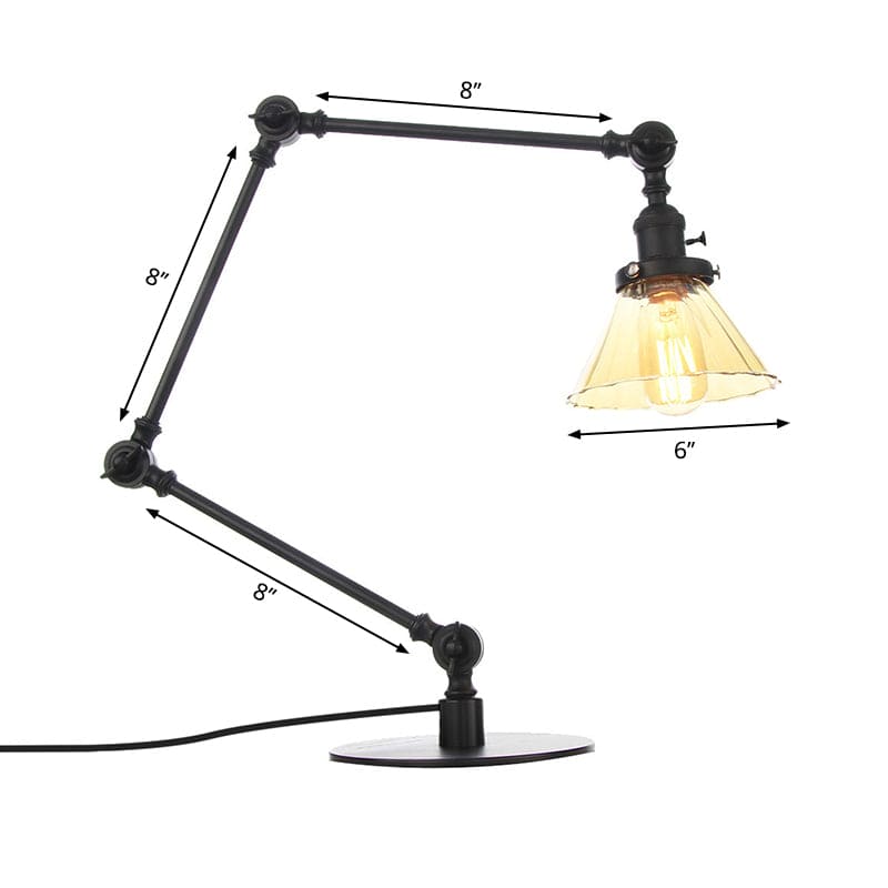 Kegleformet Klar Glas Bordlampe | Elegabel