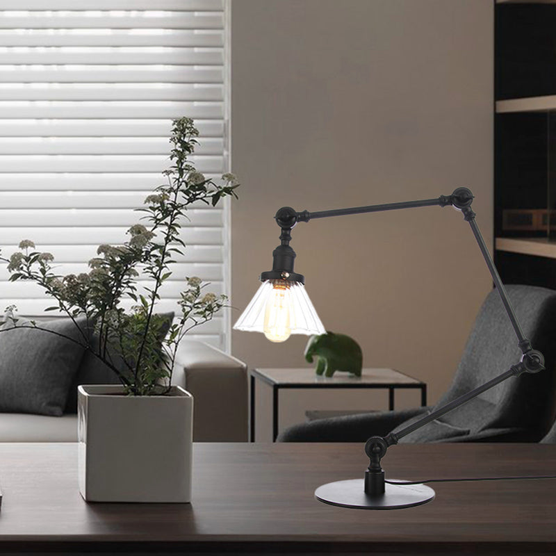 Kegleformet Klar Glas Bordlampe | Elegabel