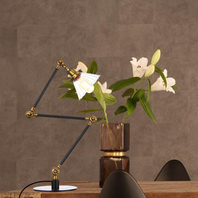 Kegleformet Klar Glas Bordlampe | Elegabel