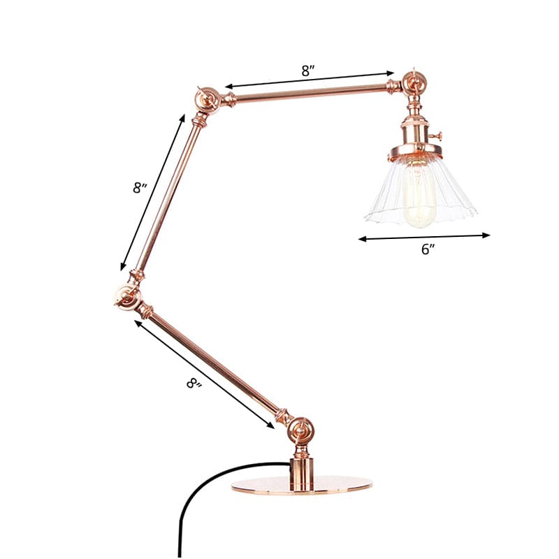Kegleformet Klar Glas Bordlampe | Elegabel