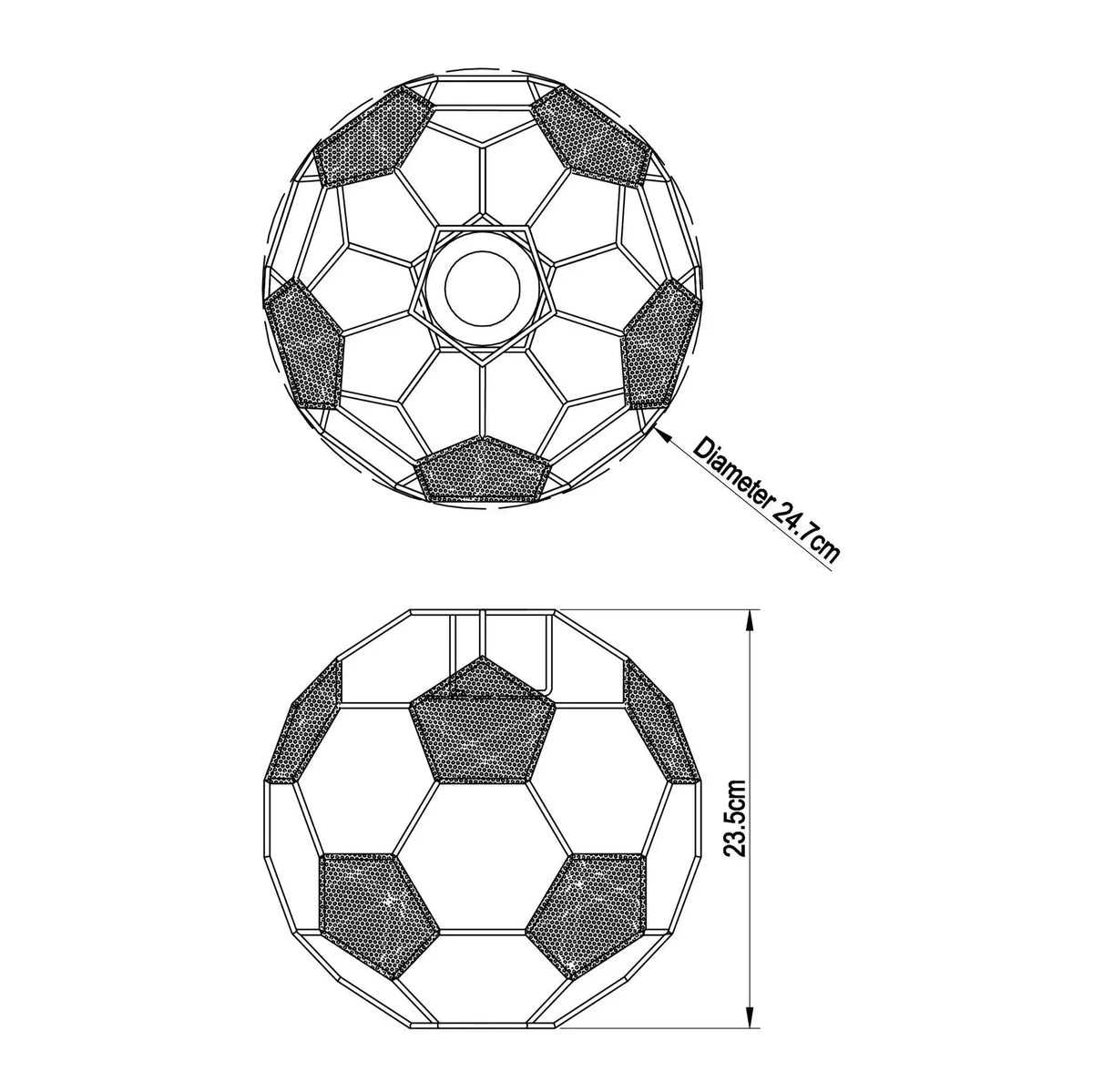 LumièreBalle - Loftlampe i Fodboldform