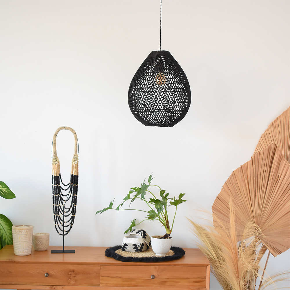 Håndlavet Boheme Rattan Loftlampe | RattanLuxe