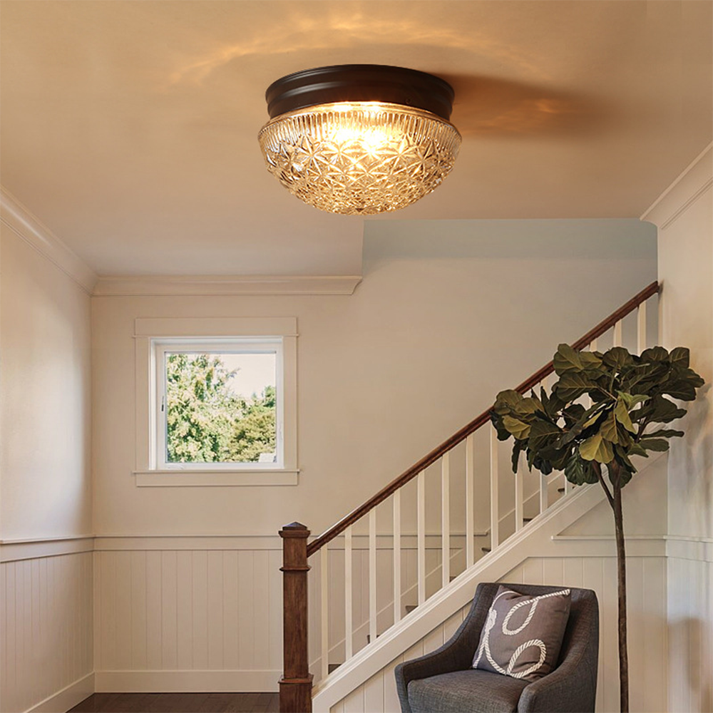 Stilfuld Glaspanel Plafondlampe | ClearLuxe