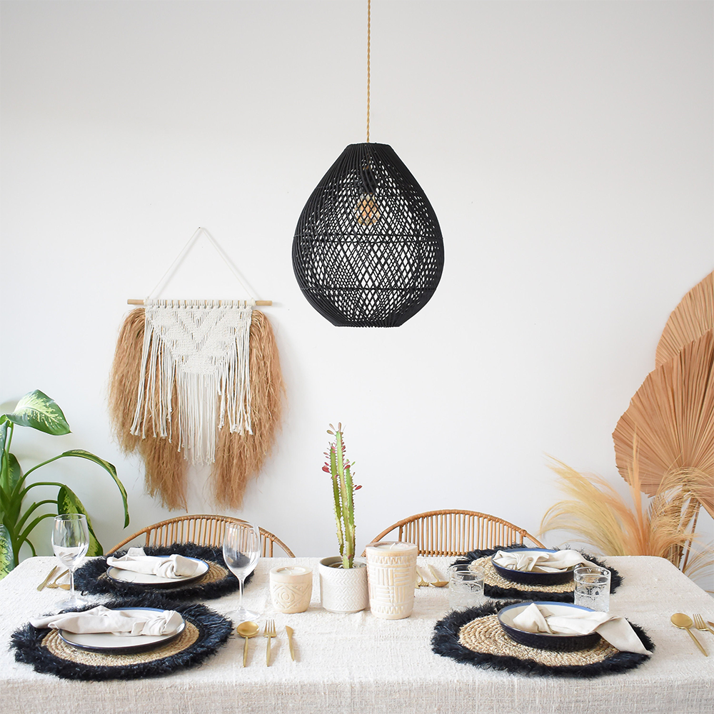 Håndlavet Boheme Rattan Loftlampe | RattanLuxe