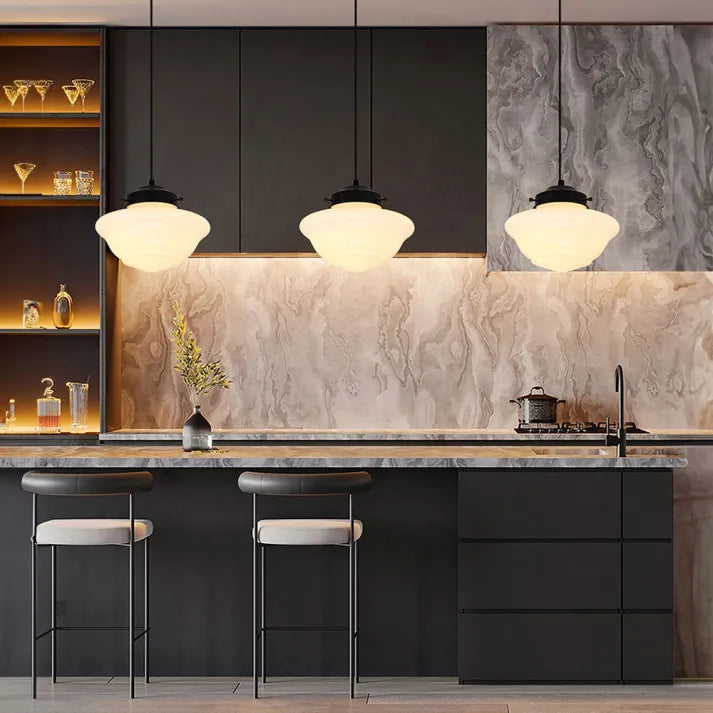 Geometrisk Mat Glas Loftlampe | GeoGlow