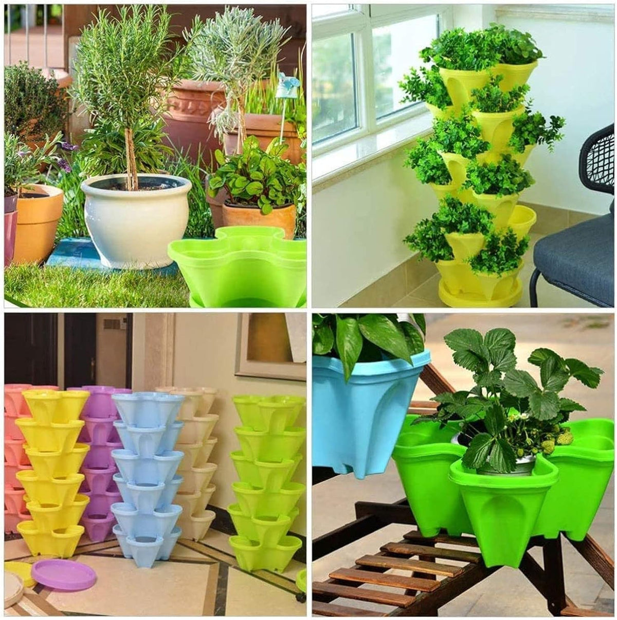 Vertikal 6-Lags Plantepyramide til Blomster, Krydderurter og Små Grøntsager-6