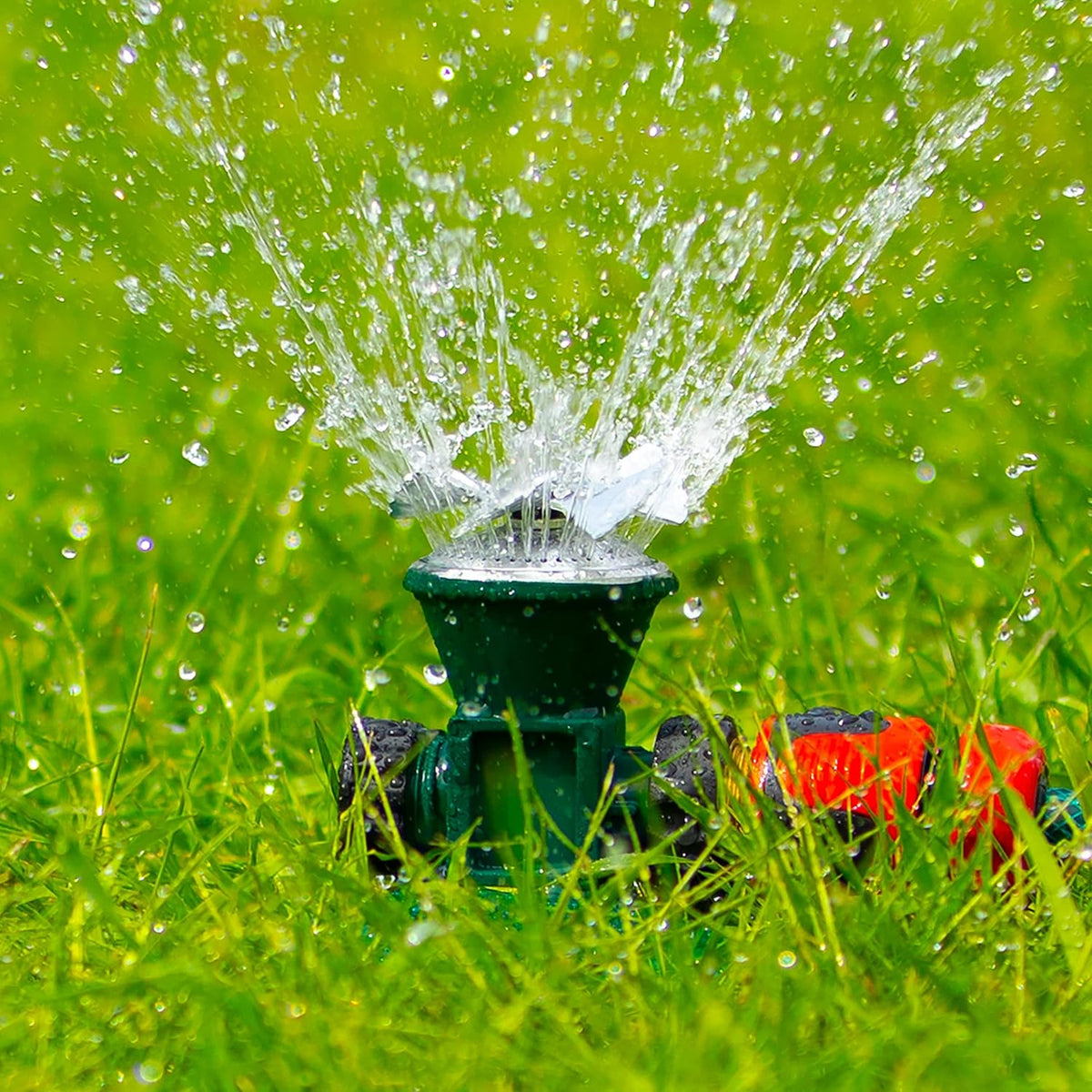 Effektiv 360-Graders Roterende Metalplæne Sprinkler til Havevanding-1