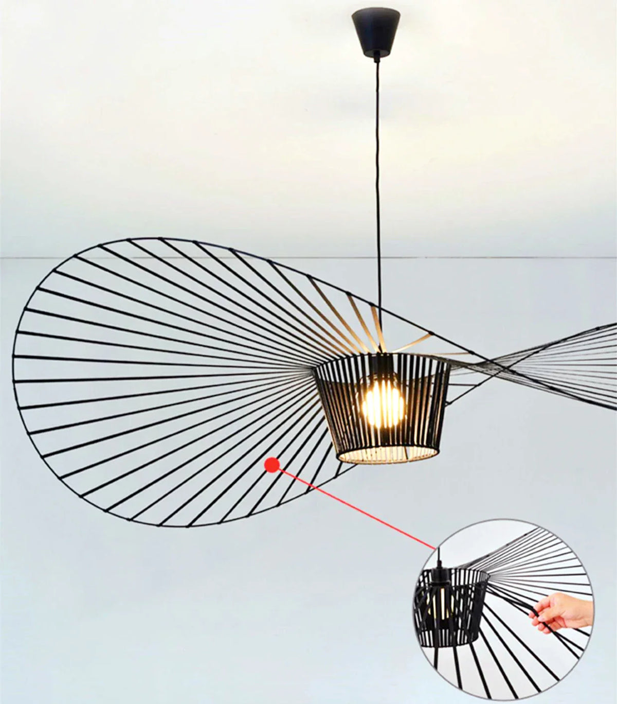 ShadowGlow Black Hat Pendel Lampe