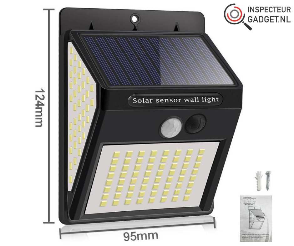 Solarlampe med Bevægelsessensor til Udendørs Belysning, Vandtæt Design-1
