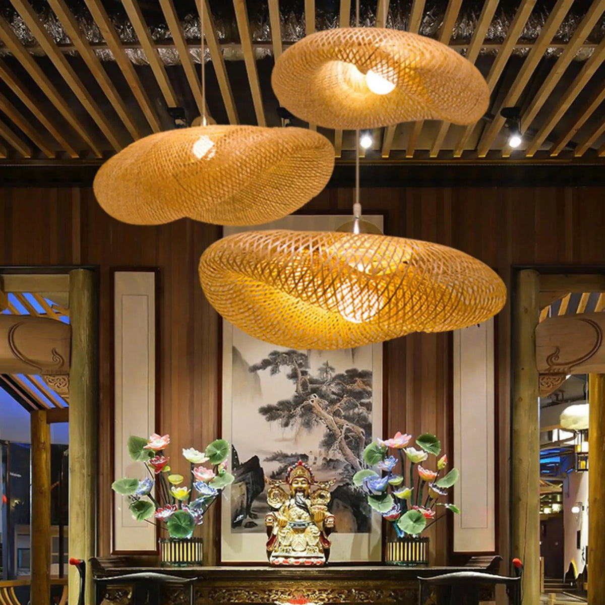 EcoLantern - Vintage Bamboo LED Pendellampe