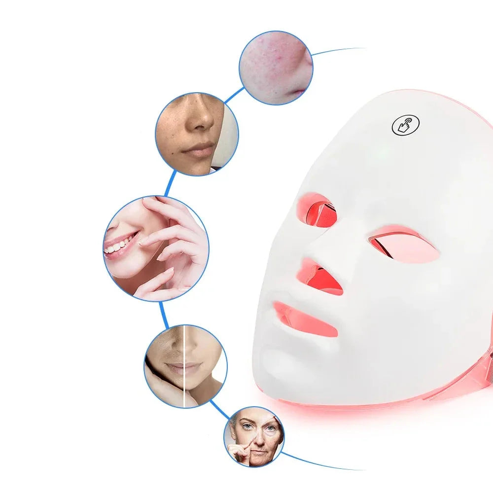 LED Ansigtsmaske til Forbedret Hudpleje med 7 Farver og Ergonomisk Design-5
