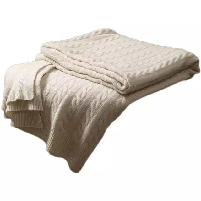 LuxeWarm Cashmere Strik Plaid