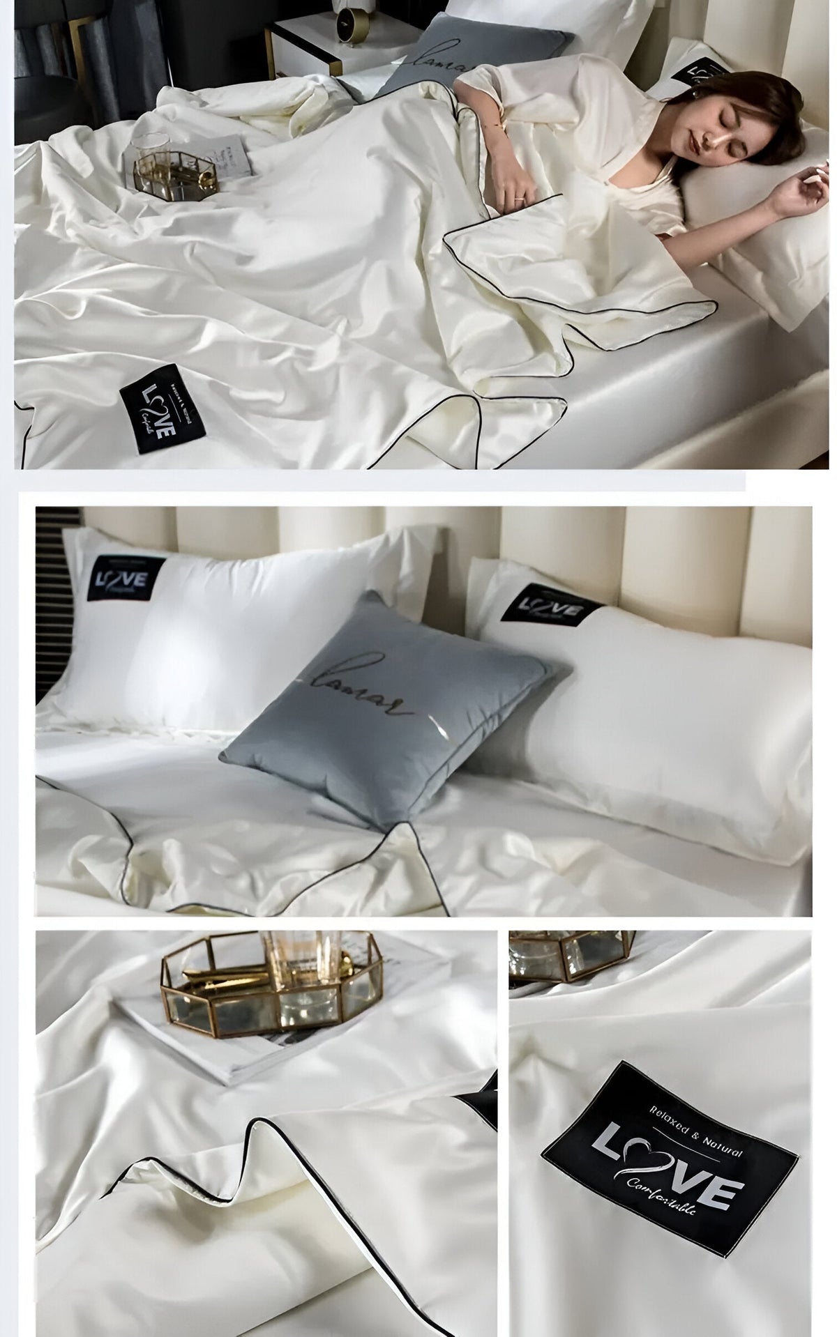 Blødt og Åndbart Satin Silke Sengetøj | AllSeasonLuxe