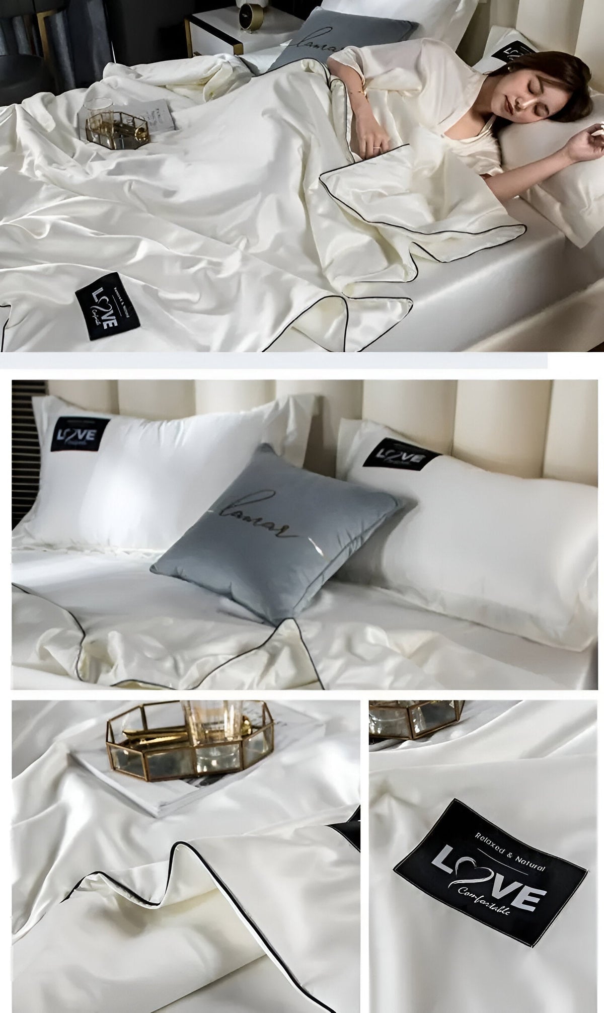 Blødt og Åndbart Satin Silke Sengetøj | AllSeasonLuxe