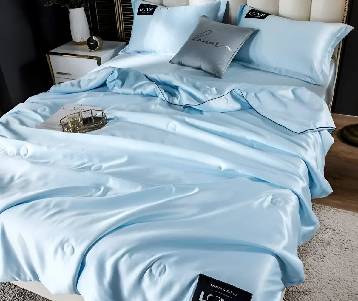Blødt og Åndbart Satin Silke Sengetøj | AllSeasonLuxe
