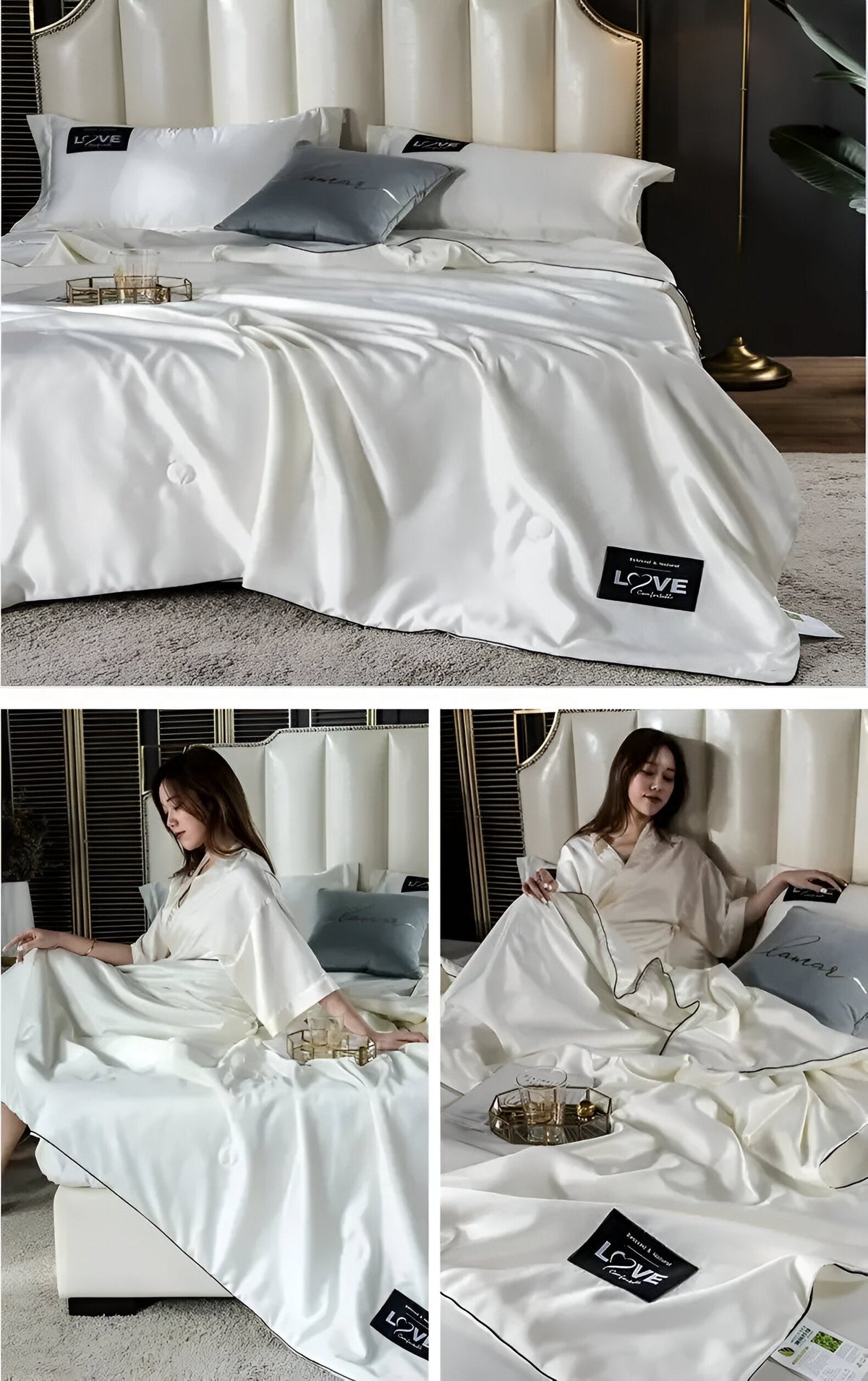 Blødt og Åndbart Satin Silke Sengetøj | AllSeasonLuxe