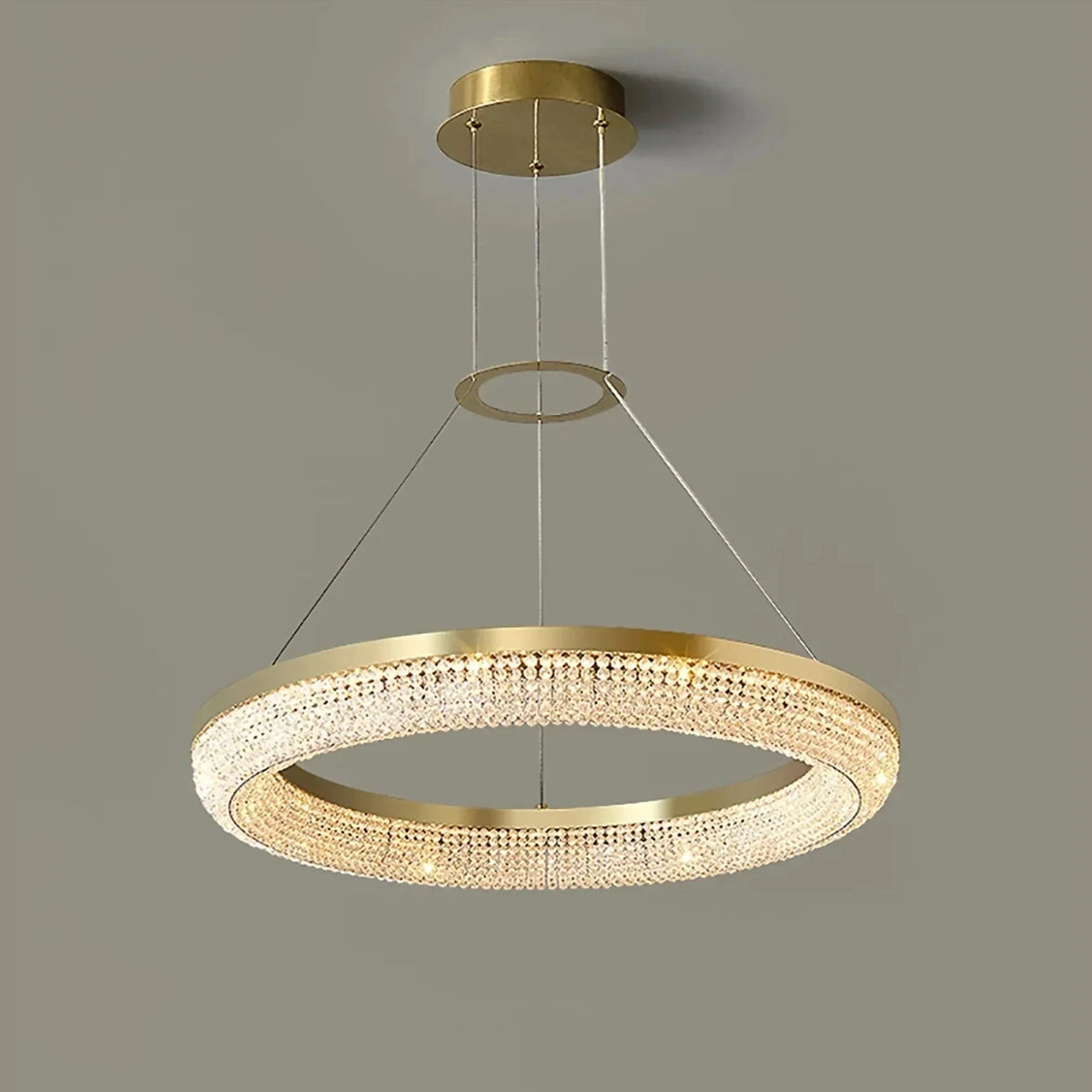 LuxeDrum - Elegant Gylden Kristal Plafondkroneslysekrone