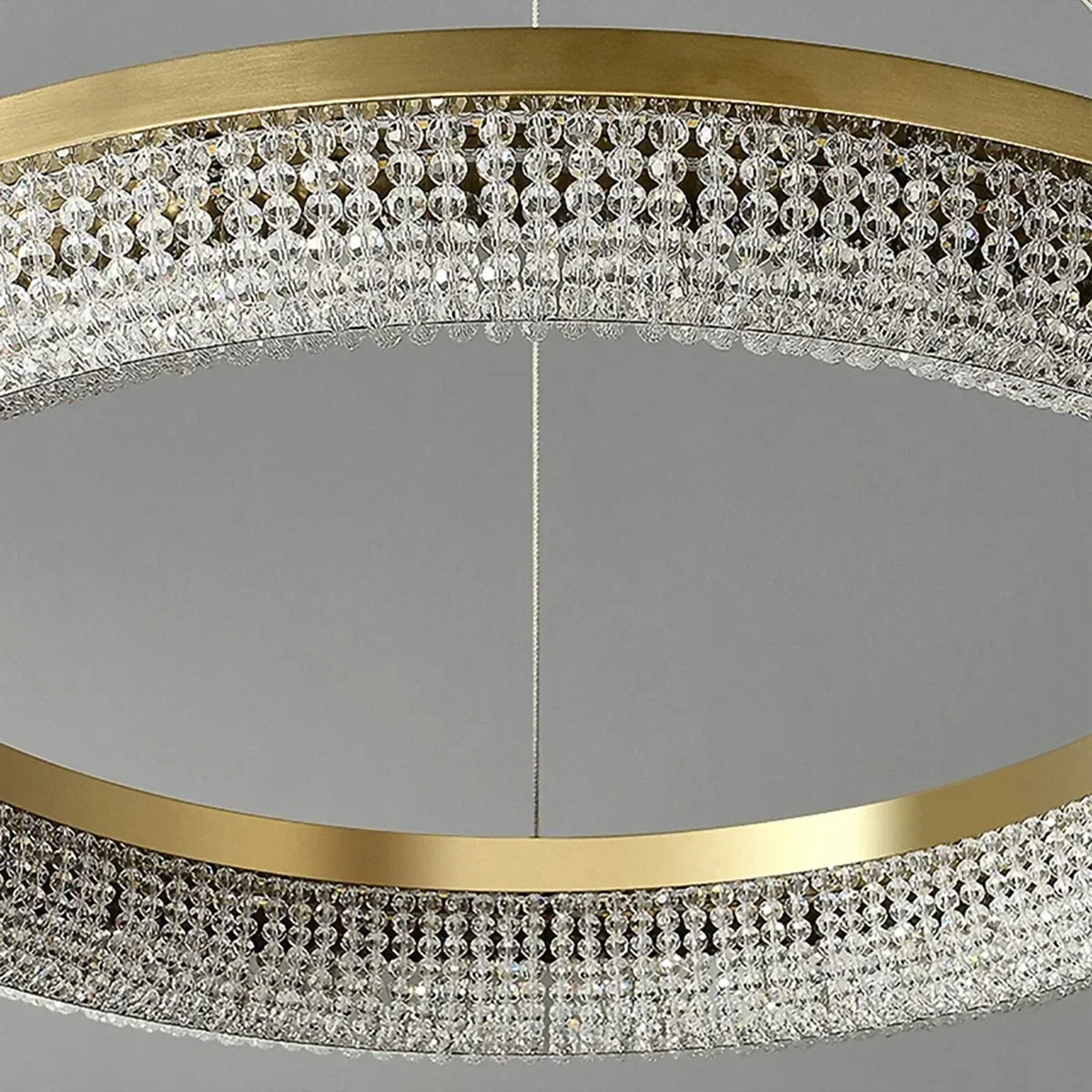 LuxeDrum - Elegant Gylden Kristal Plafondkroneslysekrone