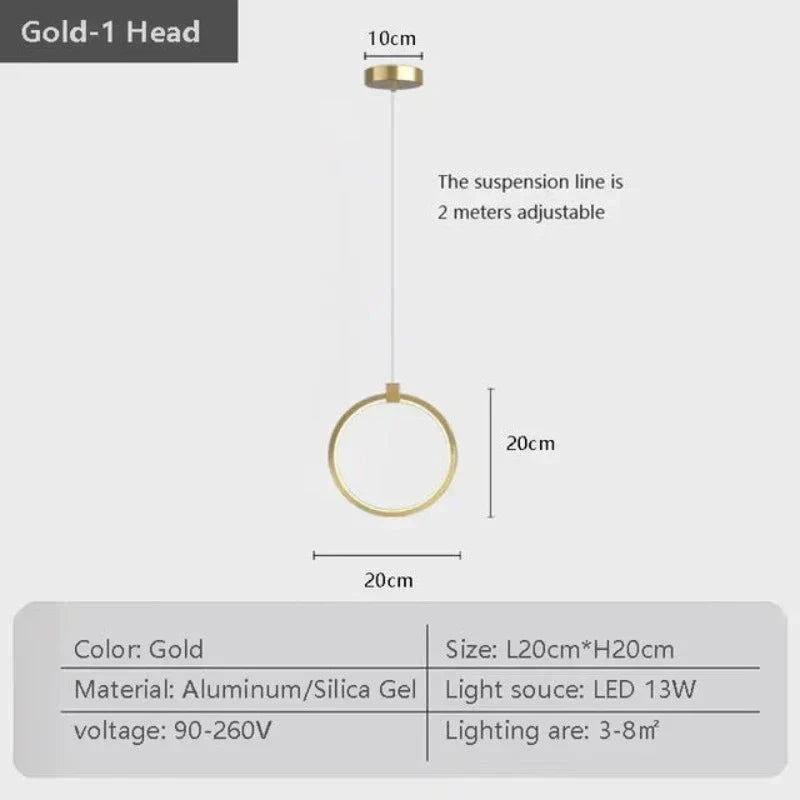 Elegant Dobbelt Ring Hanglampe | DuoGlow