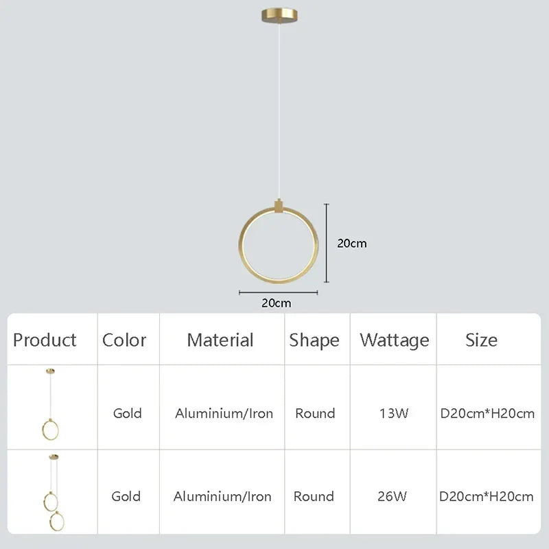Elegant Dobbelt Ring Hanglampe | DuoGlow