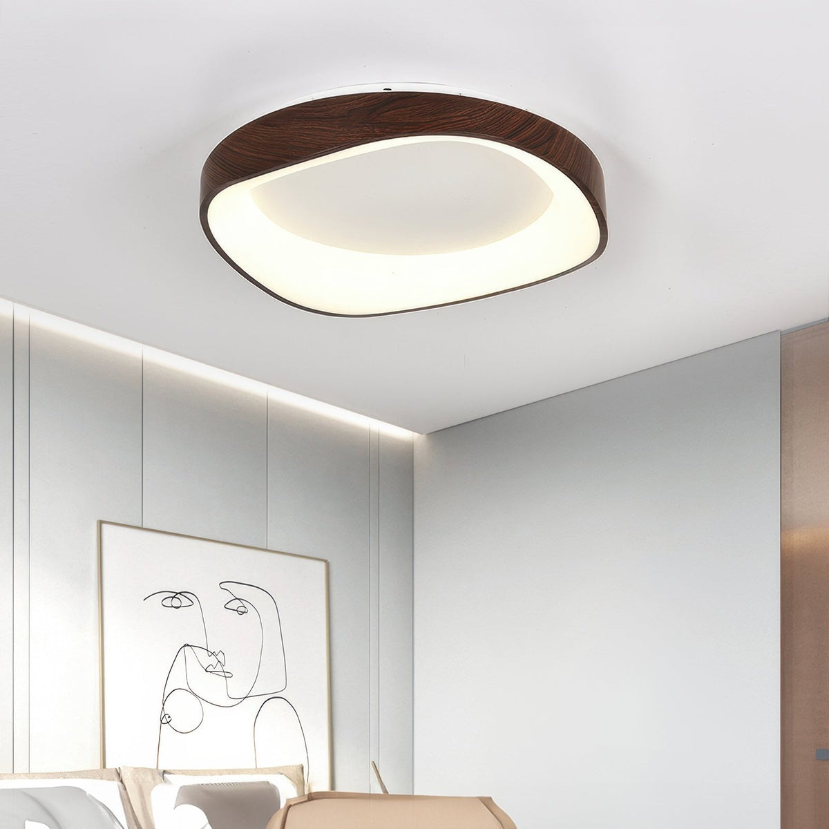TimberGlow - Kunstnerisk Træloftlampe